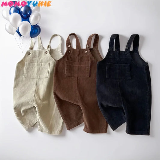 2023 Newborn Clothes Boy's Corduroy Jumpsuit Autumn Winter Jumpsuits Girl's romper Casual Bib Pants Overalls  Baby kids clothes