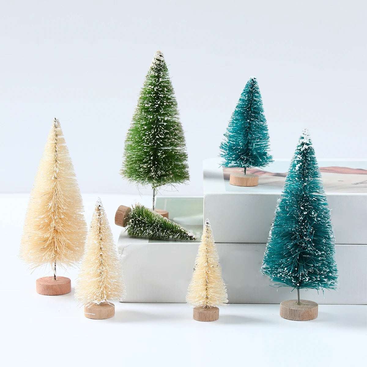 Mini Artificial Christmas Tree Christmas Decorations for Home 2024 Small Sisal Xmas Ornaments Navidad New Year Table Decor 2025