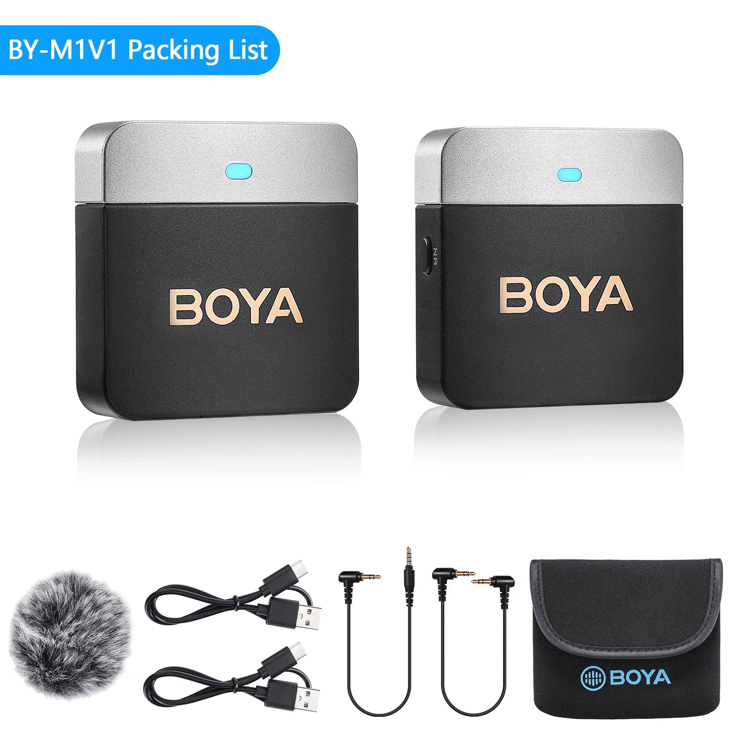 BOYA BY-M1V Wireless Lavalier Lapel Condenser Microphone for iPhone Android Smartphone Camera PC  Gaming YouTube Broadcast Vlog