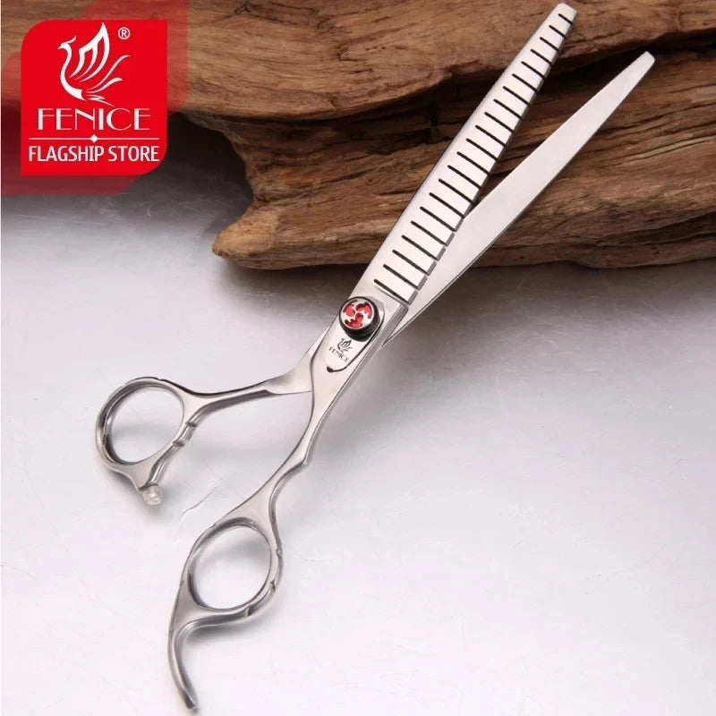 Fenice Professional JP440C 7/7.5 inch Pet Fluffy Thinning Grooming Scissors Straight Dog Scissors Thinner Shears  Rate 80%