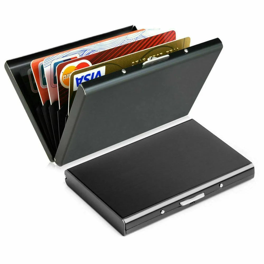 RFID Blocking Aluminium Metal Slim Wallet for Men | Lightweight & Stylish Card Holder Money Bag Anti-scan Credit Card Holder Thin Case Small Male Wallet