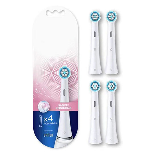 4 件装 Oral-B iO 电动牙刷替换头终极清洁刷温和清洁刷附件，4 件装