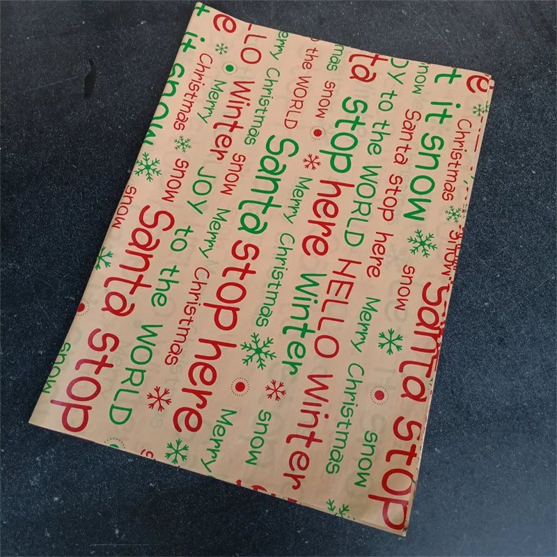 50X35CM Kraft Tissue Paper Multi-Color Printed Wrapping Paper 20pcs for Wrapping Gifts Birthday Christmas Party Supplies