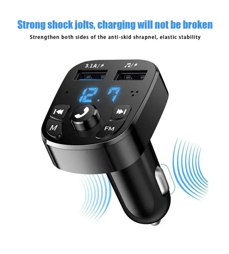 Car Mp3 Player Dual Usb Fast Charger Fm Bluetooth Receiver Bluetooth Compatible 5.0 Fm Transmitter Usb Flash Drive Plug Car Kit