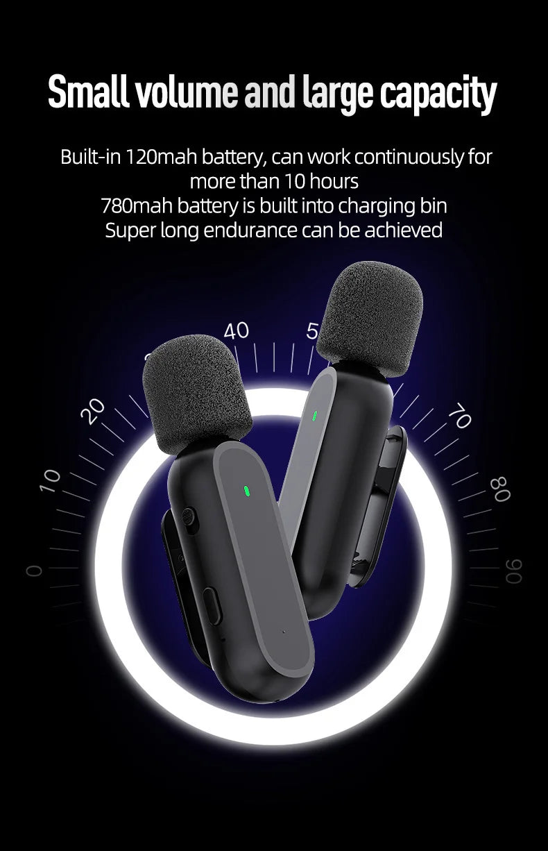 Xiaomi Mijia Wireless HD Radio Live Microphone Noise Cancel Dual Mic 20 Meters for Mobile Phone Tiktok Short Video Recording