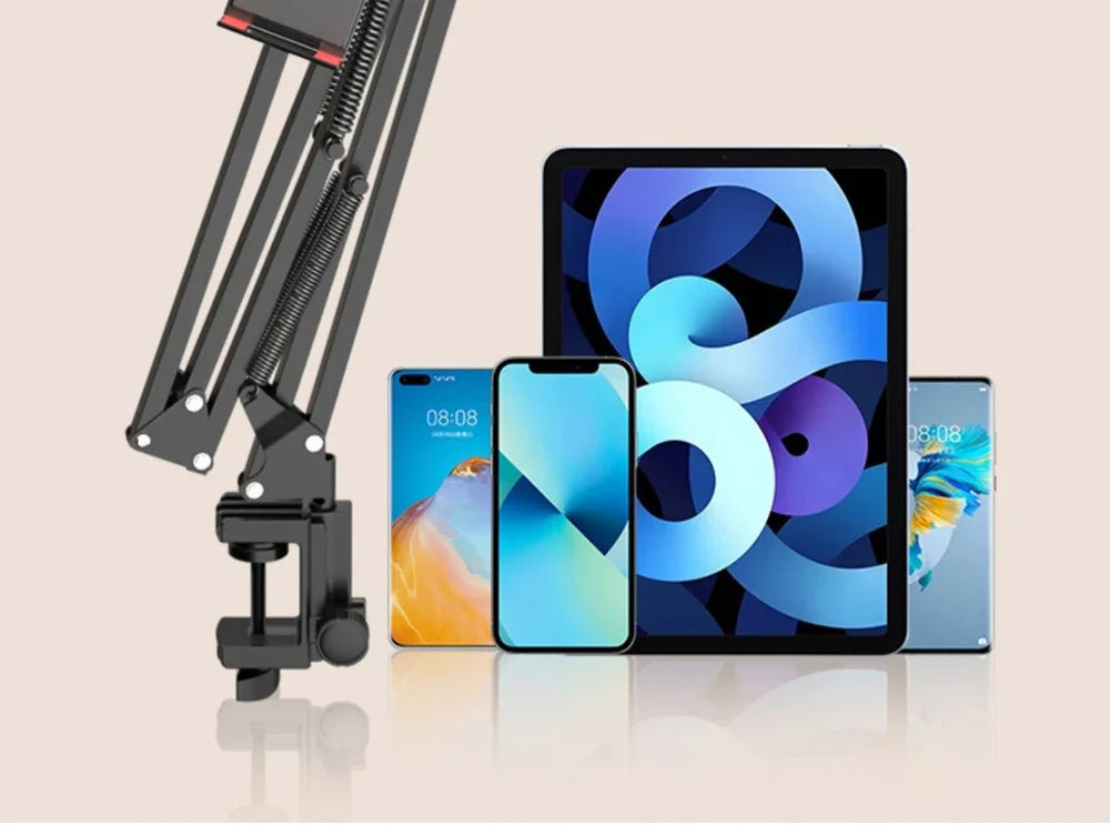 Tablet Holder for Bed with 90cm Metal Arm 360° Rotating Bed Tablet Mount Stand For iPad Stand 4.5~11 Inch Phone Tablet Bracket