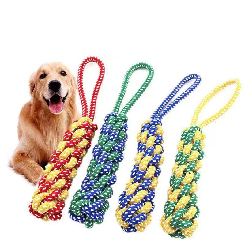 1 Piece Dog Toy Set Carrot Knot Rope Ball Cotton Rope Dumbbell Puppy Teeth Cleaning Chew Toy Durable Woven Anti-Bite Pet Supplie