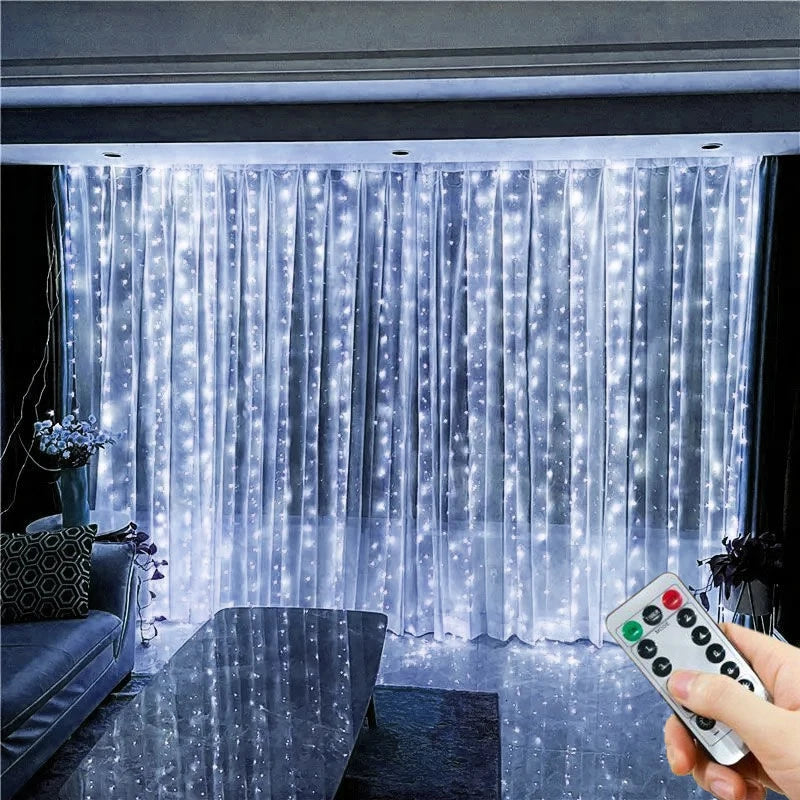 LED Curtain Lights 6m/3m USB Warm Fairy String Lights Festival Lighting Window Lamp Home Bedroom Wedding Christmas Decoration