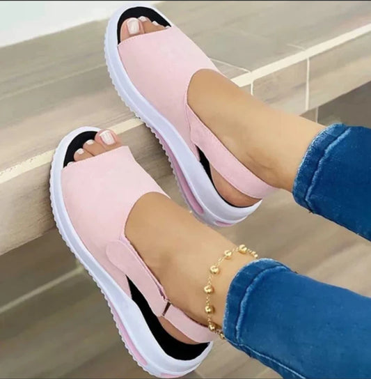 Summer Women's Shoes Platform Sandals Stretch Fabric Fashion Shoes Women Comfort Walking Ladies  Female Casual Footwear