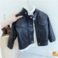 Spring Autumn Boys Leather Jackets For 2-8 Years 2023 New Classics Handsome Baby Boy Pu Outerwear Kids Clothing Zipper Fly Coats