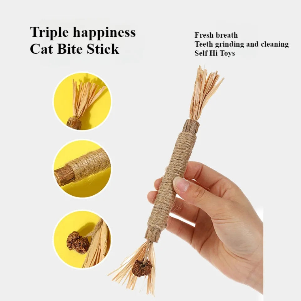 1 Pc Cat Toys Silvervine Chew Stick Grass Pet Supplies Cleaning Teeth Stick Pet Bite Cat Toy Hemp Rope