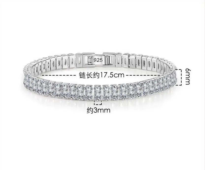 D VVS1 Moissanite Tennis Bracelet Original s925 Sterling Silver Plated 18k White Gold with GRA Bracelets for Women Man