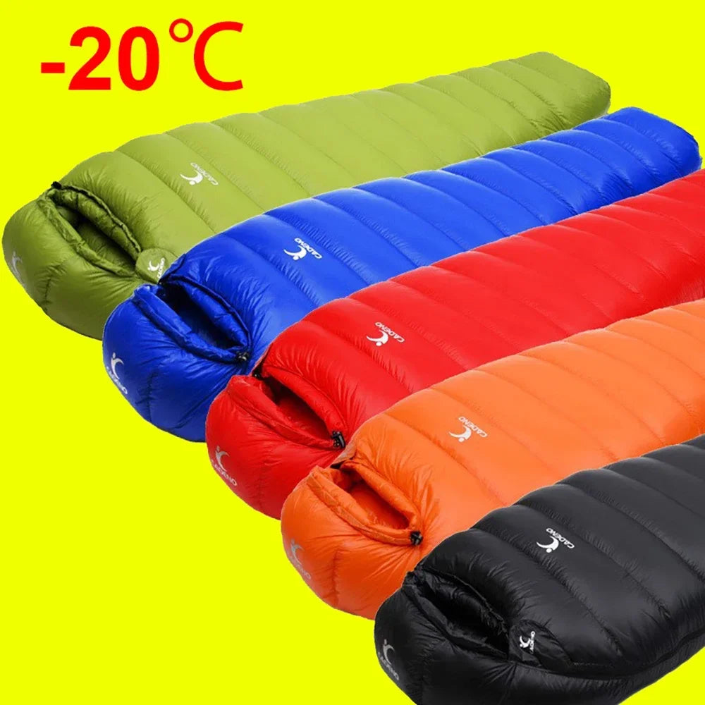 Winter Sleeping Bag Down Outdoor Camping Portable Comforter Compression Thermal Goose Down for Trekking Military Light Heated