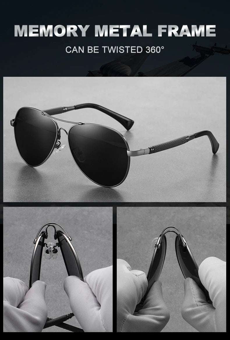 CLLOIO New Titanium Alloy Sunglasses Polarized Men's Sun Glasses Women Fashion Pilot Gradient Eyewear Photochromic Oculos De Sol