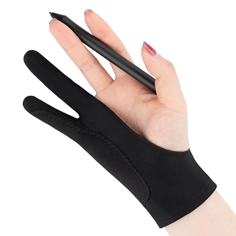 S/M/L Two-Finger Drawing Gloves Anti-touch Anti-fouling for Tablet Digital Board Touch Screen Oil Painting Office Art Supplies