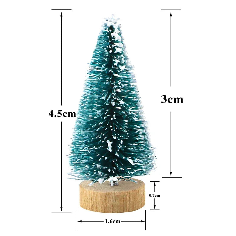 10 Pcs Mini Christmas Trees Plastic Artificial Christmas Tree Ornament Winter Snow Tabletop Diy Craft Christmas Decoration 2025