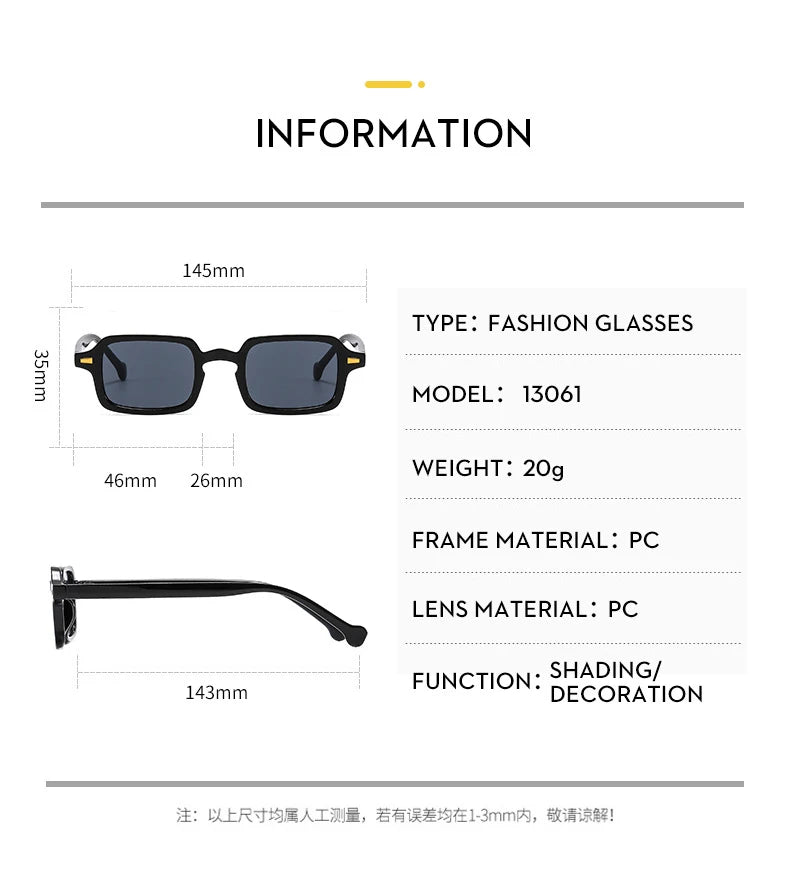 Luxurious Rectangle Sunglasses Women Oval Vintage Brand Designer Square Sun Glasses Men Shades Female Eyewear Anti-glare UV400