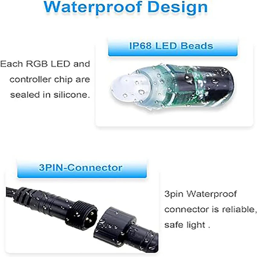 WS2811 12V Pixel Light قابل للعنونة مقاوم للماء RGB كامل الألوان لافتة قابلة للبرمجة ضوء إعلاني لعيد الميلاد والهالوين