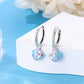 Bulbusbow Luminous Shell Women Earrings Original 925 Sterling Silver Pave CZ Star Moon Hoop Earrings Engagement Wedding Jewelry