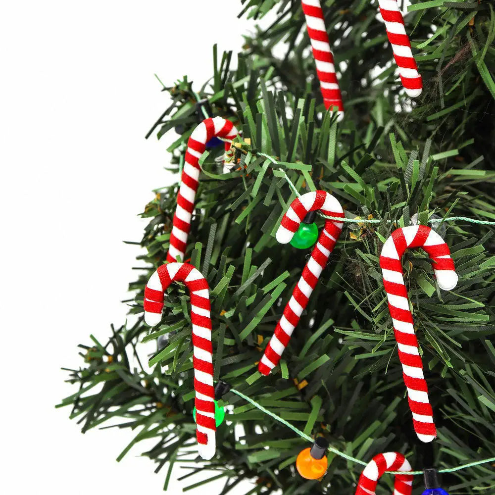 20pcs Mini Candy Cane Christmas Decoration Christmas Tree Decoration Xmas Pendant Diy Home Decor 2023 2024 New Year Kids Gift