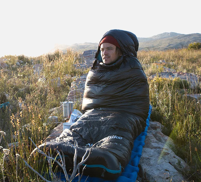 Naturehike Outdoor Duck Down Sleeping Bag Ultralight Portable 0°C~5°C Winter Camping Warm 1 Person Envelope 750FP Sleeping Bag