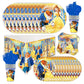 Disney Beauty And The Beast Birthday Party Decoration Kit Supplies Set Girl Tableware Paper Cups Plates Tablecloth Balloons Deco