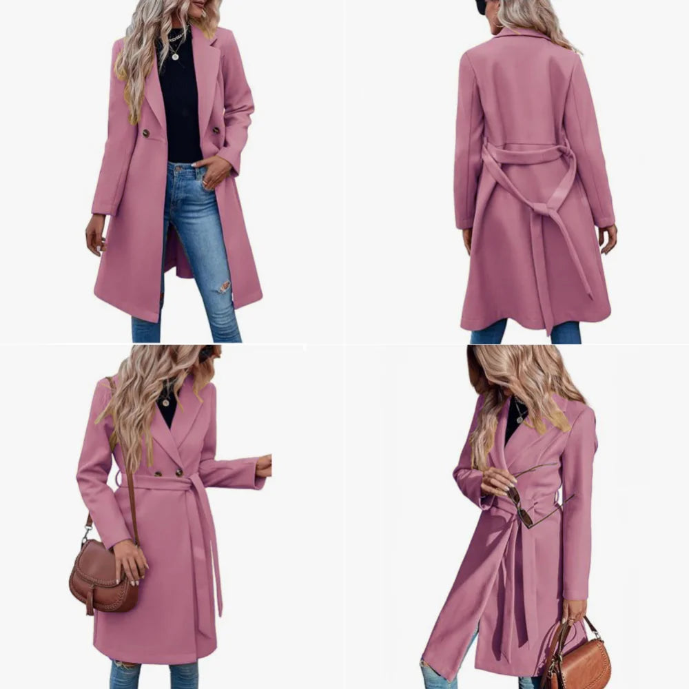 Outerwears Women's Trench Coat One Button Belt Lapel Coats Slim Elegant Females Streetwear Jacket Autumn winter Coats Woman