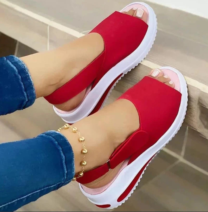 Summer Women's Shoes Platform Sandals Stretch Fabric Fashion Shoes Women Comfort Walking Ladies  Female Casual Footwear