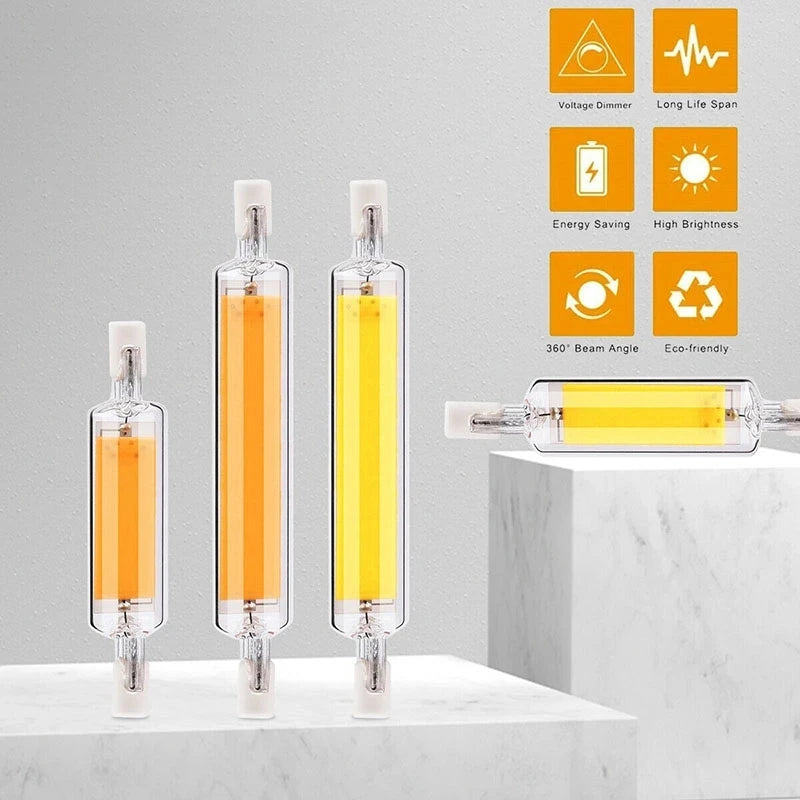 R7S LED Glass Tube COB Bulb 78MM 118MM High Power R7S Corn Lamp J78 J118 Replace Halogen Light AC 110V 220V 240V Lampadas