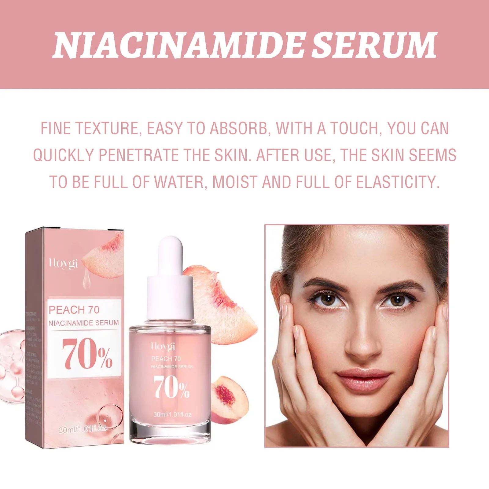 Niacinamide Facial Serum Fade Melanin Moisturzing Rejuvenation Shrink Pores Smooth Brightening Skin Care Dark Spot Remover Serum