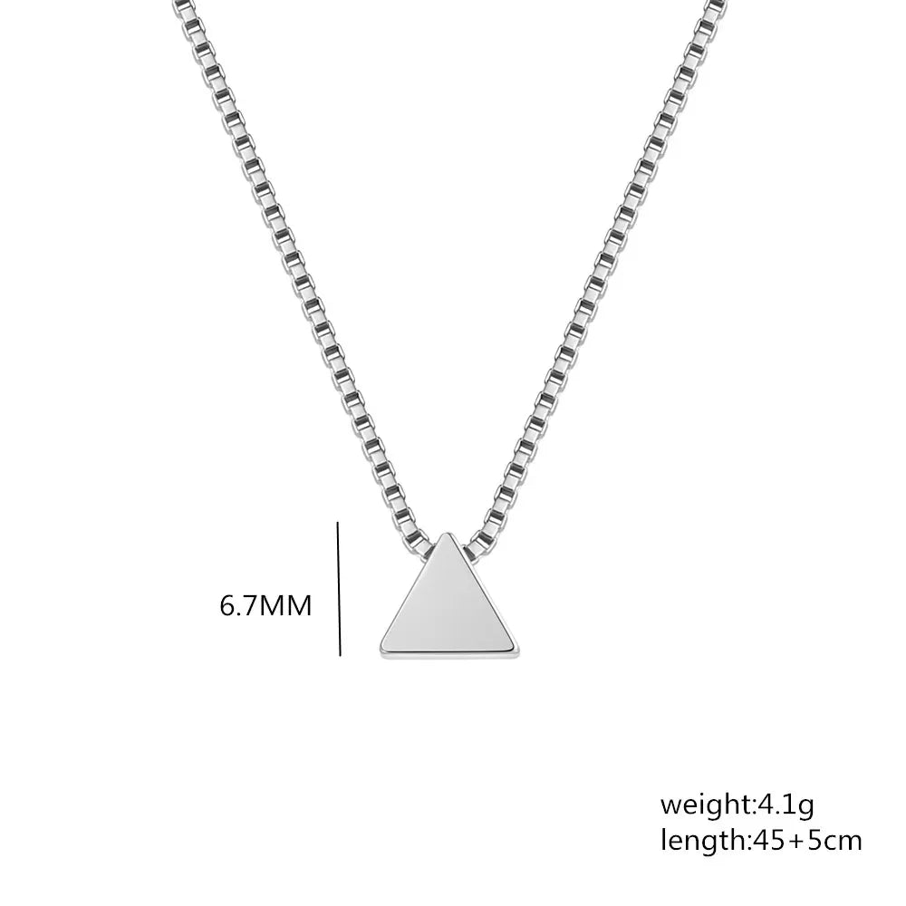 High quality 925 Sterling Silver fine geometry triangle Pendant Necklace For Women Fashion wedding party Jewelry Holiday gifts