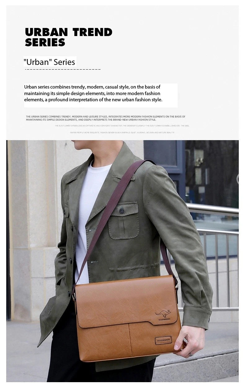 Luxury Brand Men Shoulder Bag For IPAD Leather Business Handbag Men Messenger Bag Large Side Sling Bag Fashion Man Crossbody Bag