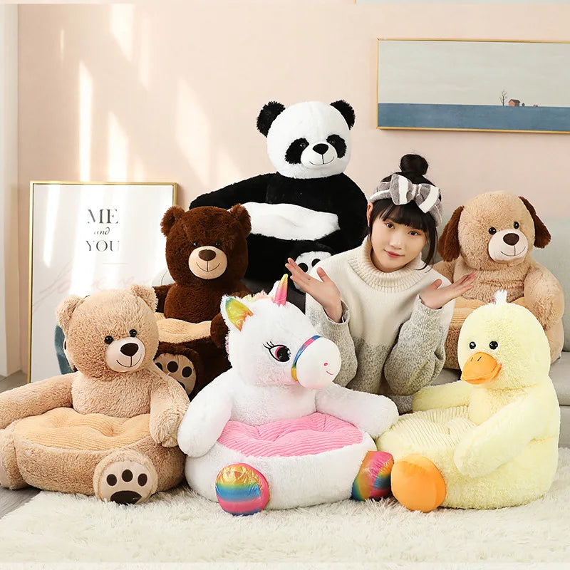 Sofa Cover Cartoon Children Plush Seat Sofa Comfortable Animal Panda Baby Portable Chair Sofa Gift Children Without Interior