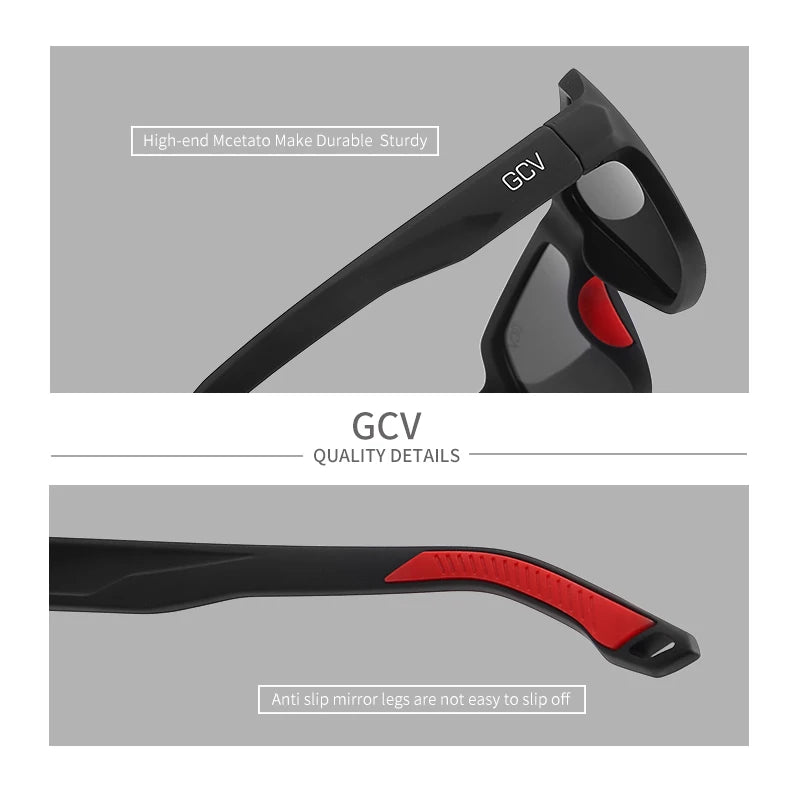 GCV Brand Professional Fishing Driving Cycling   Sports Goggles Polarized Sunglasses Square Rectangle Men Women UNISEX TR90