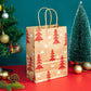 StoBag, Merry Christmas, Reusable Kraft Paper Bags, for packing gifts, goodies, Santa, Snowman pattern, Party Supplies, 12/30pcs