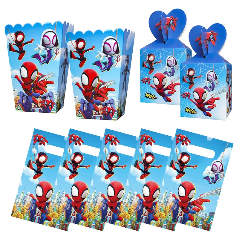 Bulbusbow Spidey Birthday Decorations Spidey And His Amazing Friends Tableware Set Plates Cups Backdrop Balloons Child Party Supplies