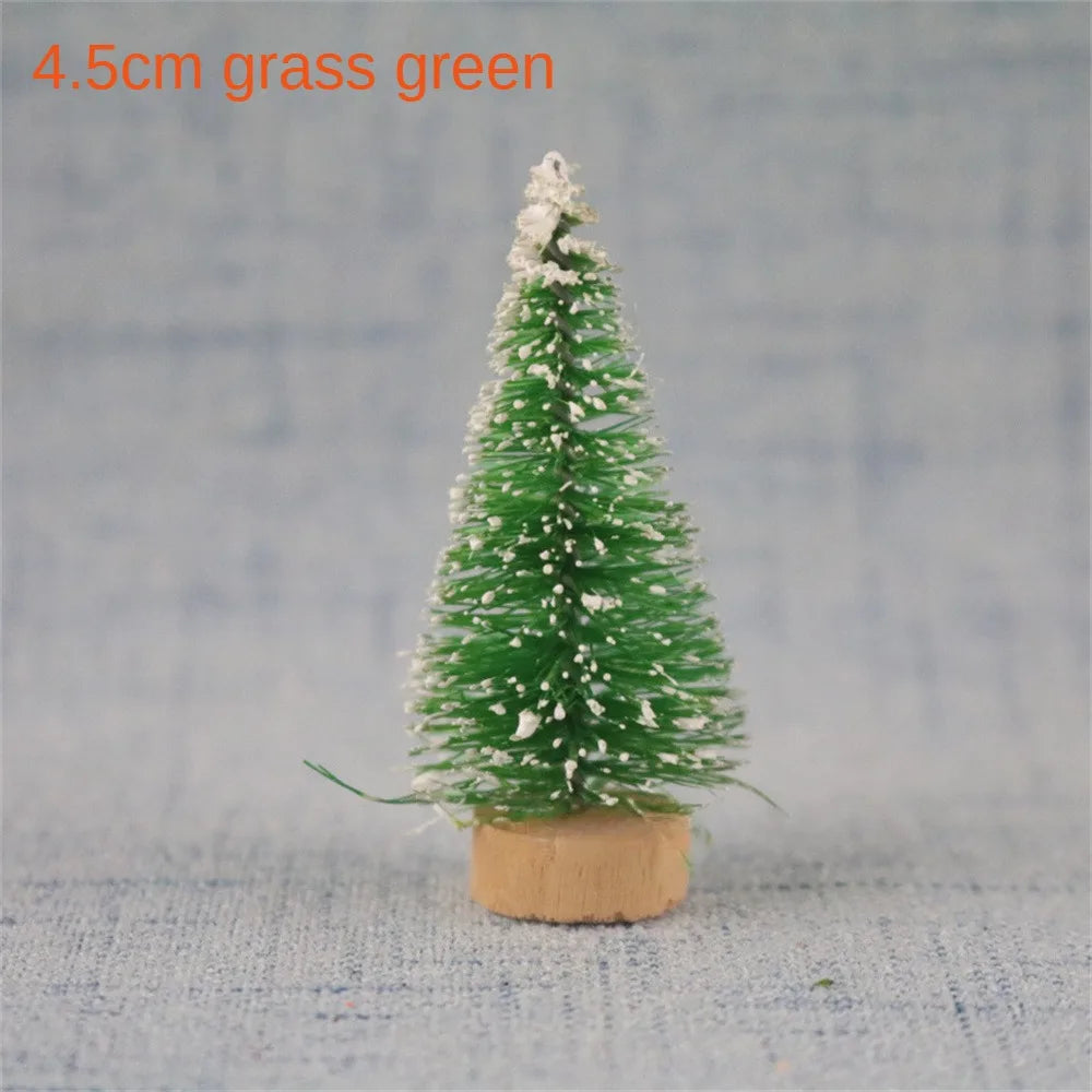 12PCS Set Mini Christmas Tree DIY Christmas Decorations 2025 Year Small Pine Tree Xmas Ornaments Navidad Gifts Christmas Decors