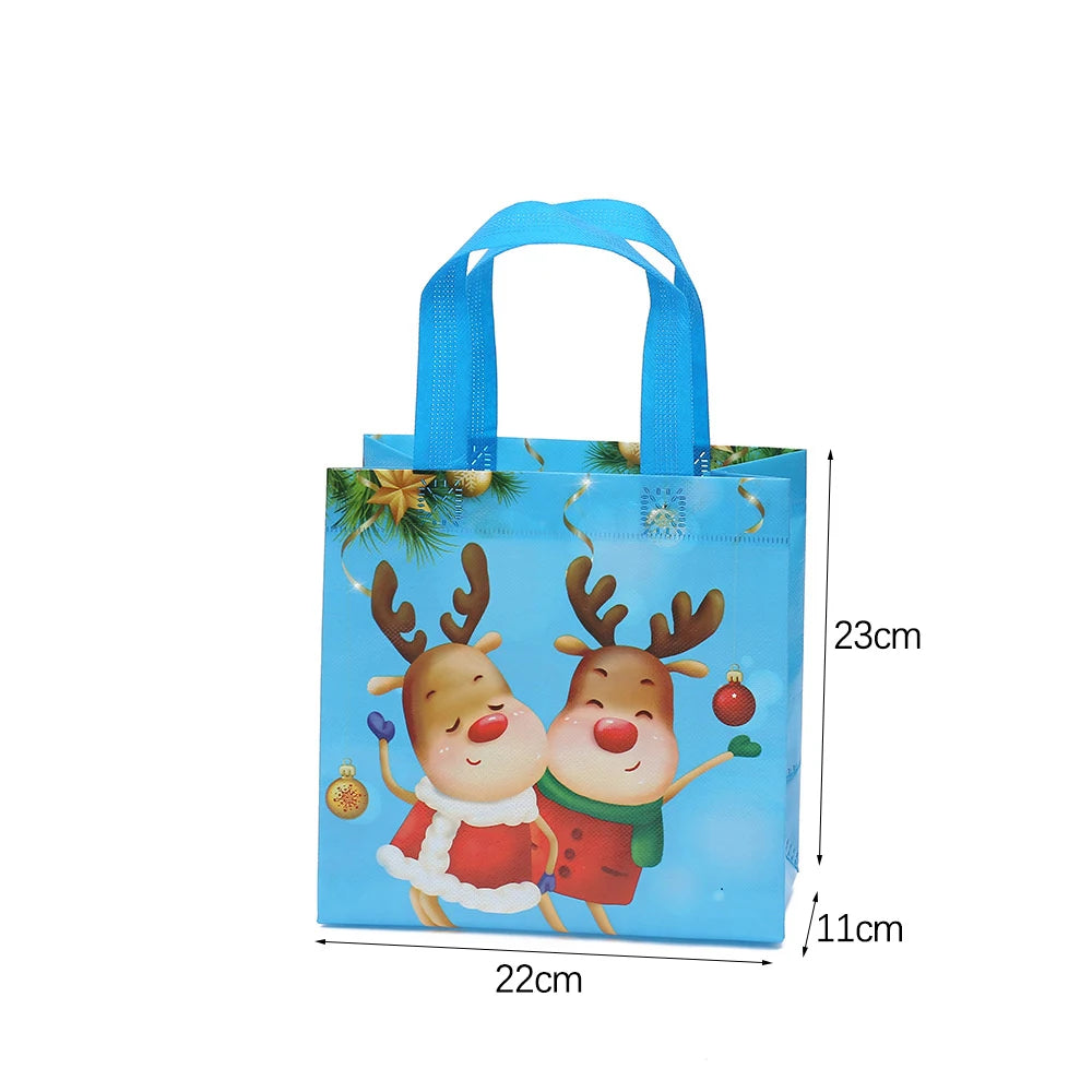 4Pcs Christmas Gift Bags Santa Snowman Elk Xmax Gift Packing Bag Non-Woven Christmas Packaging Christmas Decoration 2024 Navidad