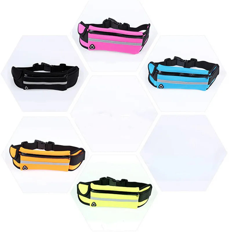 Men Women Waistbag Marathon Running Outdoor Riding Fitness With Water Bottle Waterproof Phone Sport Male Female Belt Waist Bags