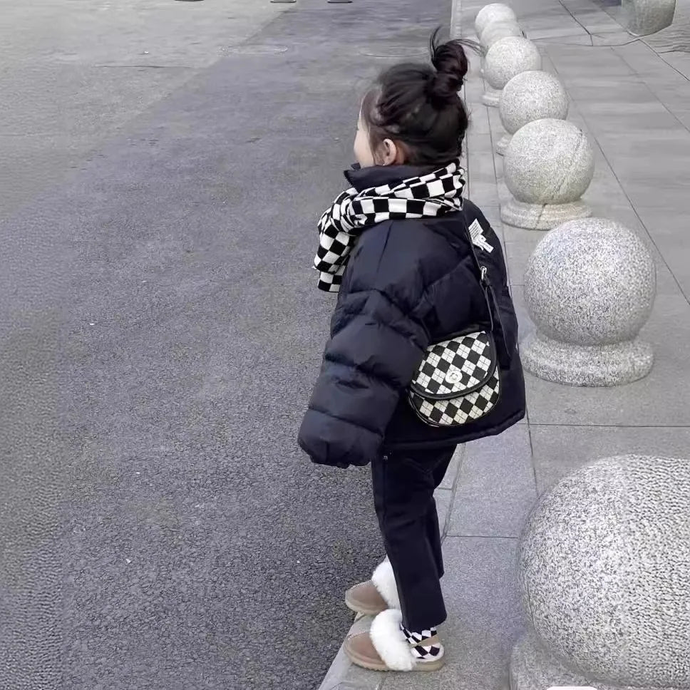 Childrens Boys Standing Collar Down Jacket Winter White Duck Down Solid Pocket Kids Boys Jacket 3-8 Years Olds Boys Parkas