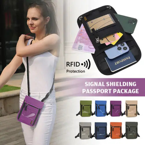 Travel Phone Belt RFID Blocking Waterproof Waist Bag Fanny Pack Hidden Wallet Signal RFID Blocker Passport Holder Bag 15*35cm