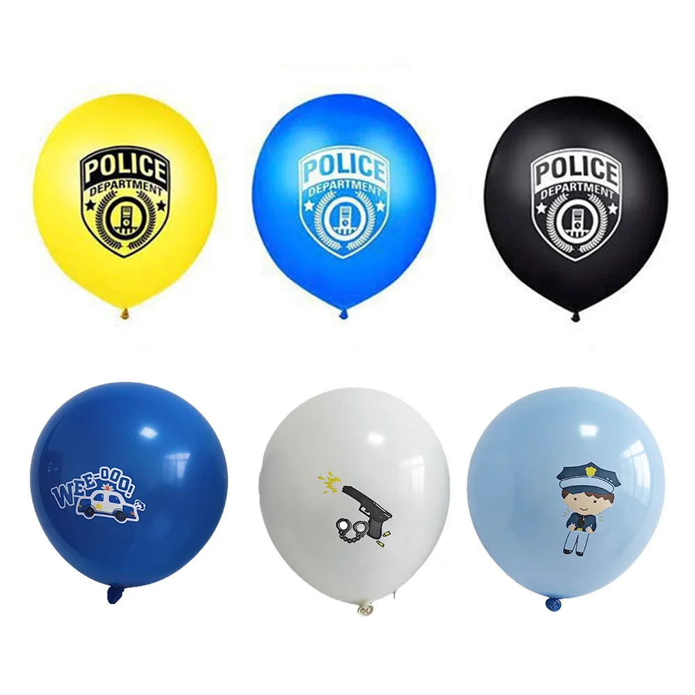 5-50pcs Police Party Latex Balloons Police Themed Party Supplies  Cop Retirement Party Decoration  Police Theme Baby Shower