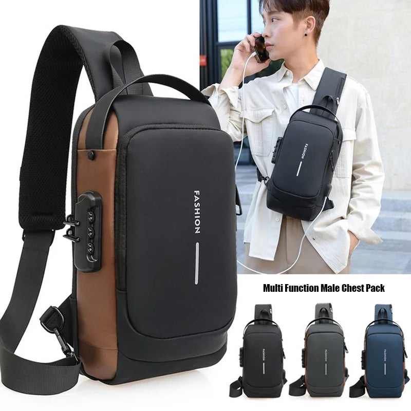 Fashion Men's Chest Bag Waist Packs High Quality Oxford Crossbody Bag Chest Pack Anti-theft Design Men's Handbag Shoulder Bag