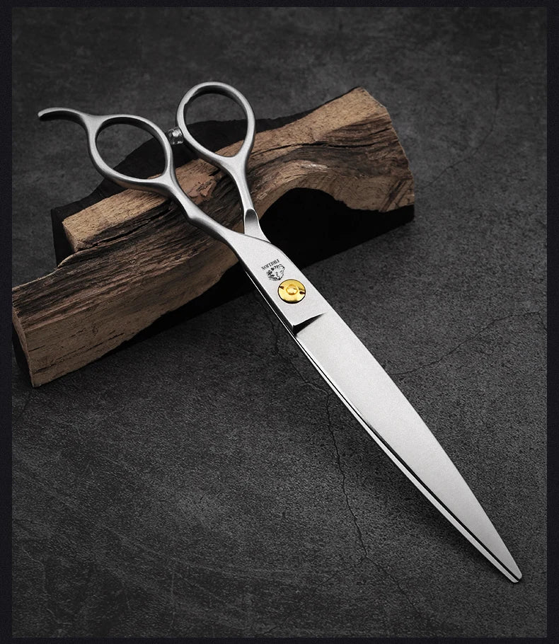 Japanese 440C Stainless Steel Dog Scissors 7.0/7.5 Inch Straight Dog Hair Cutting Shears Tool Profession Pet Grooming Scissors