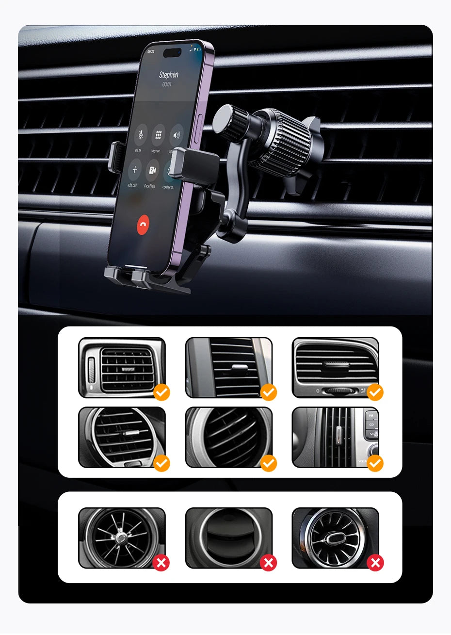 UGREEN Car Phone Holder Gravity Car Phone Stand For iPhone 16 15 14 Pro Max Xiaomi Samsung 360°Rotation Air Vent Phone Holder