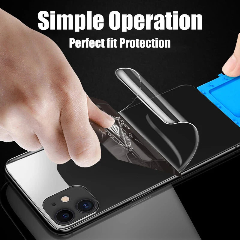 4Pcs Hydrogel Film For iPhone 11 12 13 14 15 16 Pro Max Screen Protector For iPhone 11 12 13 15 14 16 Plus Back Film Not Glass