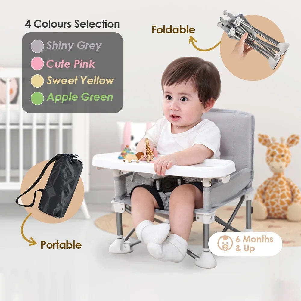 Baby Furniture Supplies Booster Seat Dining Chair Portable Travel Folding Kids With Feeding Outdoor Beach Seat Meal and Playtime