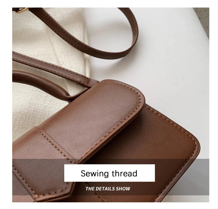 XOUHAM Pu Leather Shoulder Bag for Women Handbag Fashion Crossbody Bags Vintage Underarm Bag Female Casual Flip Square Satchel