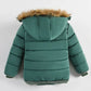 New Winter Boys Jacket Warm Fur Collar Fashion Baby Girls Coat Hooded Zipper Outerwear Birthday Gift 1-6 Years Kids Clothes