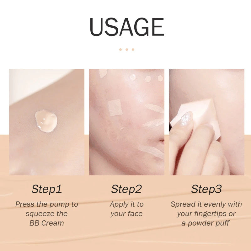 BB Cream Concealer Whitening Brighten Face Foundation 18 Hours Long Lasting Waterproof Moisturizing Makeup Korean Cosmetics 1PCS